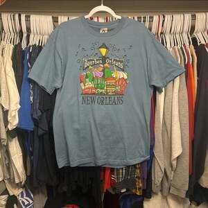 Vintage Bourbon Street  New Orleans Big Logo Graphic Tshirt  Size L - ,